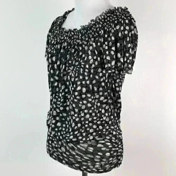 Express top XS polkadot ruched waist lightweight - Picture 3 of 8